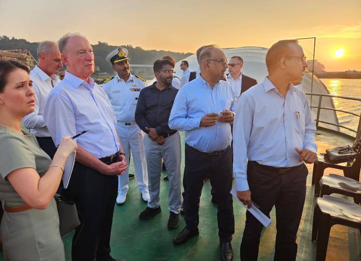 Помощник Президента России, председатель Морской коллегии РФ Николай Патрушев посетил морскую инфраструктуру в штате Гоа Республики Индия