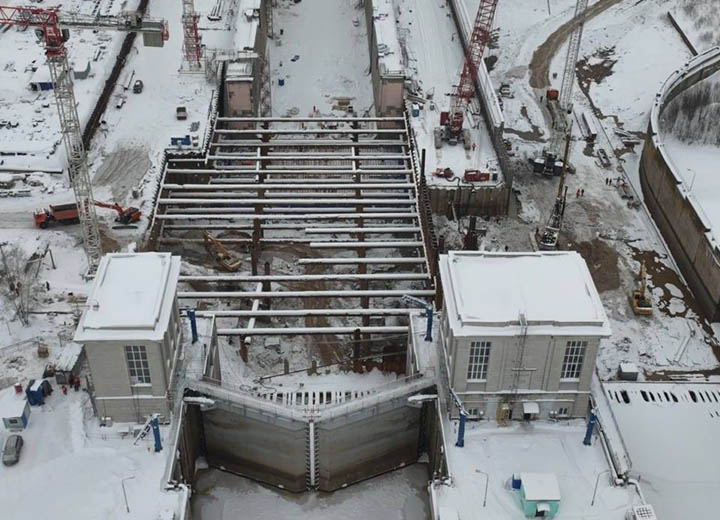 Строительная готовность Городецкого гидроузла превысила 70%