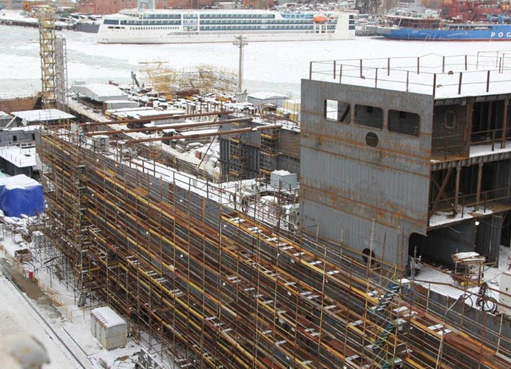 На Адмиралтейских верфях ОСК на стапель установлено 102 секции НЭС «Иван Фролов»