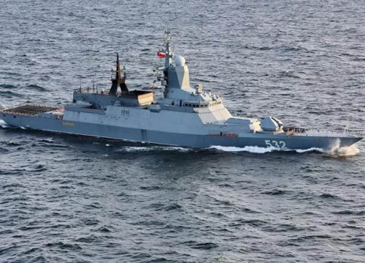 Корвет «Бойкий» выполнил артиллерийские стрельбы в Балтийском море