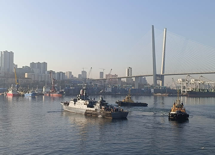 ОСК вывела на заводские ходовые испытания строящийся для Тихоокеанского флота малый ракетный корабль «Ржев» проекта 22800