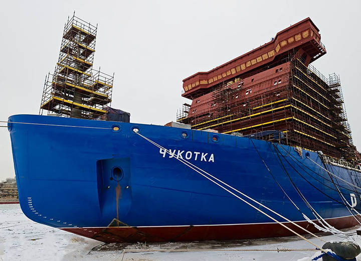 Готовность корпуса атомного ледокола «Чукотка» оценивается в 82%