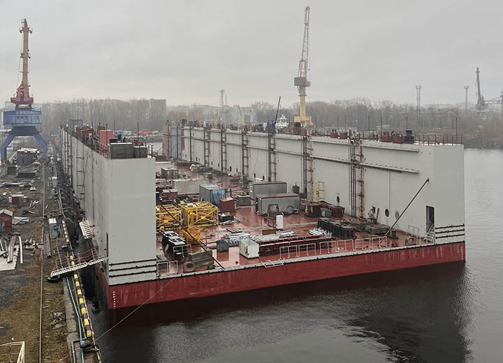 Начались работы по насыщению дока проекта 28140С оборудованием и судовыми системами