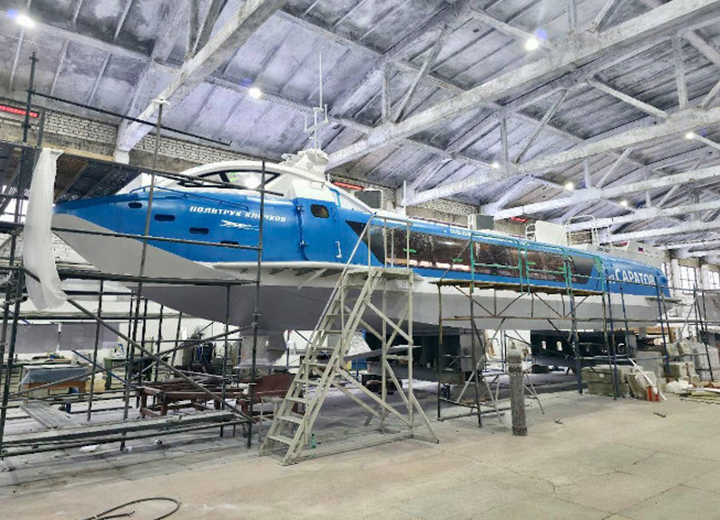Завершена сборка четвёртого судна на подводных крыльях "Валдай 45Р" для Саратовской области