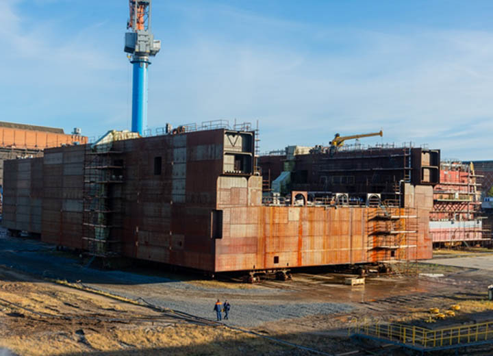 На предприятии ОСК Севмаш изготовлен блок кормовой части плавдока «Сухона»