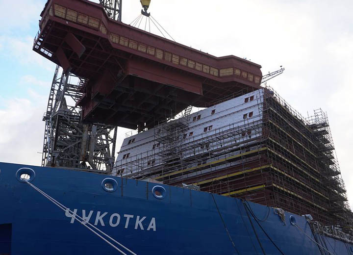 На атомный ледокол «Чукотка» установлена ходовая рубка